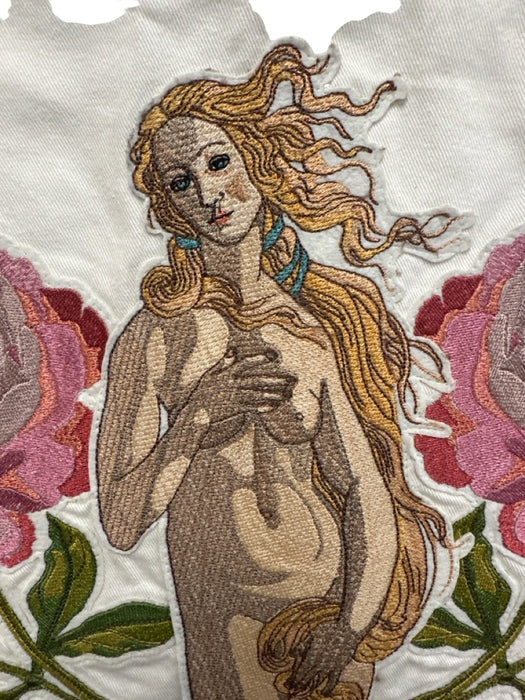 Denim & Bone Size S White & Multi Cotton Patches Aphrodite Button Front Jacket White & Multi / S
