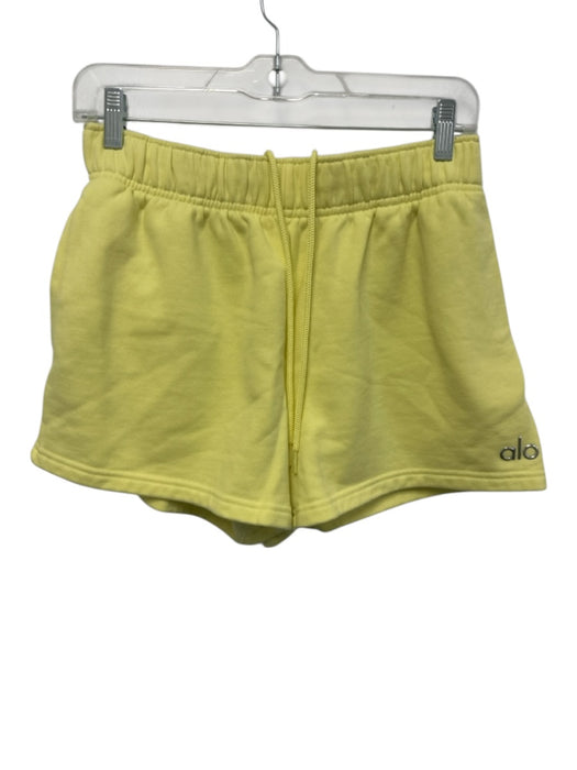 Alo Yoga Size S Yellow Cotton Blend Drawstring Waist Lounge Shorts Yellow / S
