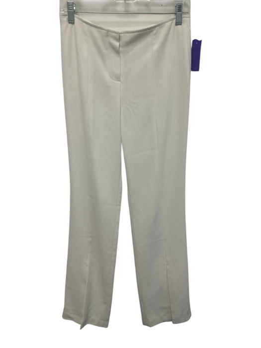 Trina Turk Size 2 White Polyester Zip & Hook Closure Mid Rise Flare Pants White / 2