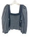 Love The Label Size L Blue Cotton Chambray Chevron Square Neck Top Blue / L