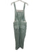 Free People Size S Green & White Cotton Seersucker Button Straps Baggy Overalls Green & White / S