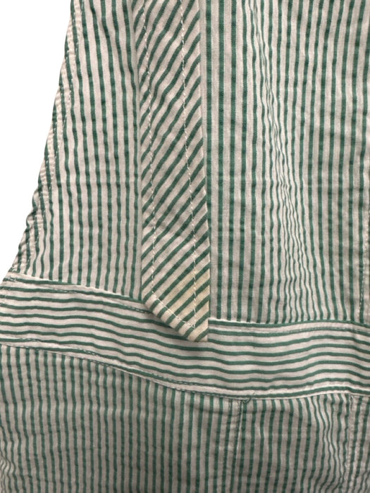 Free People Size S Green & White Cotton Seersucker Button Straps Baggy Overalls Green & White / S