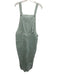 Free People Size S Green & White Cotton Seersucker Button Straps Baggy Overalls Green & White / S