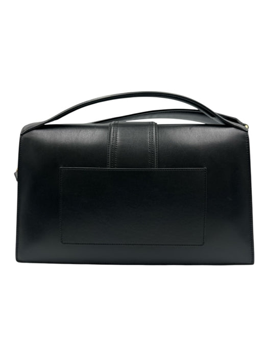 Jacquemus Black Leather Crossbody Strap Flap Logo Top Handle Bag Black / M