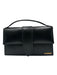 Jacquemus Black Leather Crossbody Strap Flap Logo Top Handle Bag Black / M