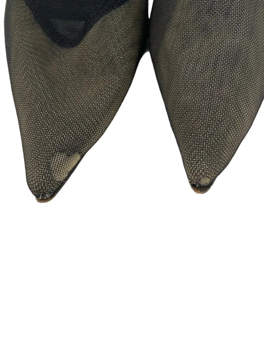 Dolce & Gabbana Shoe Size 36 Black & Gray Viscose Sock Ankle Pointed Toe Pumps