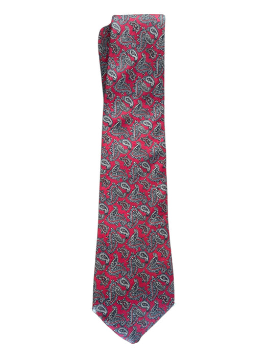 Christian Dior Red & Multi Silk Paisley Men's Tie Red & Multi