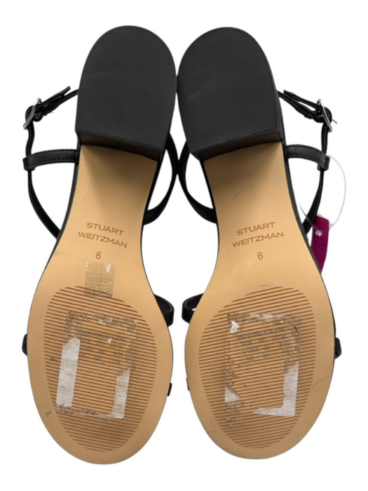 Stuart Weitzman Shoe Size 6 Black Leather Upper Strappy Ankle Buckle Sandals Black / 6