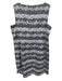 Karl Lagerfeld Size 14 Navy Blue, White, Gray Polyester & Cotton V Neck Dress Navy Blue, White, Gray / 14