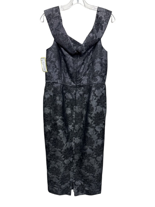 Karl Lagerfeld Size Est L black & floral No Fabric Tag Metallic Thread Dress black & floral / Est L