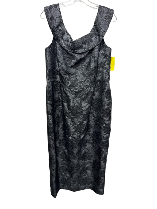 Karl Lagerfeld Size Est L black & floral No Fabric Tag Metallic Thread Dress black & floral / Est L