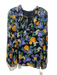 Kobi Halperin Size M Black & Multi Viscose Long Sleeve Floral V Neck Top Black & Multi / M