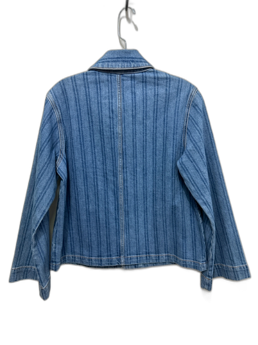 Veronica Beard Jeans Size XS Med Wash Cotton Denim Vertical Stripes Jacket Med Wash / XS