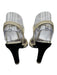 Chanel Shoe Size 37 Cream White & Black Leather & Textile Upper T Strap Pumps Cream White & Black / 37