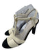 Chanel Shoe Size 37 Cream White & Black Leather & Textile Upper T Strap Pumps Cream White & Black / 37
