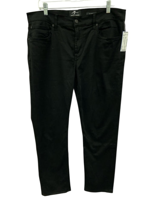 7 For All Mankind Size 36 Black Cotton Blend Solid Slim Khakis Men's Pants Black / 36
