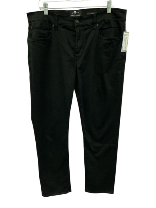 7 For All Mankind Size 36 Black Cotton Blend Solid Slim Khakis Men's Pants Black / 36