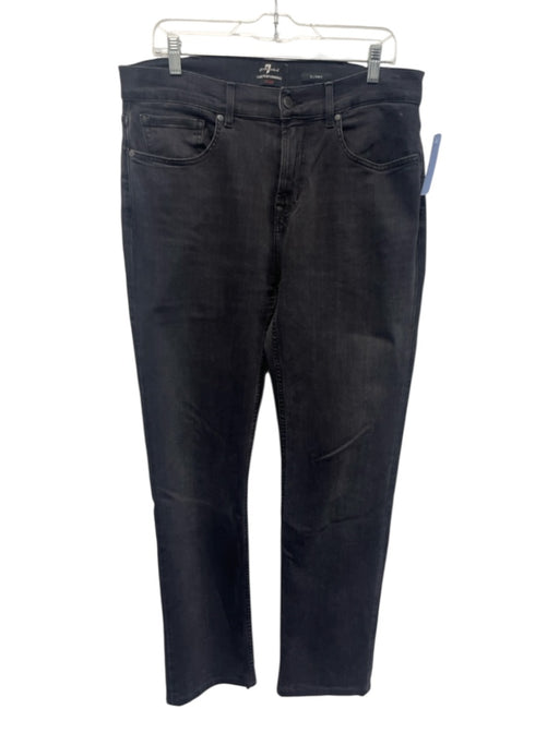 7 For All Mankind Size 36 Faded Black Cotton Blend Faded Jean Slim Men's Pants Faded Black / 36