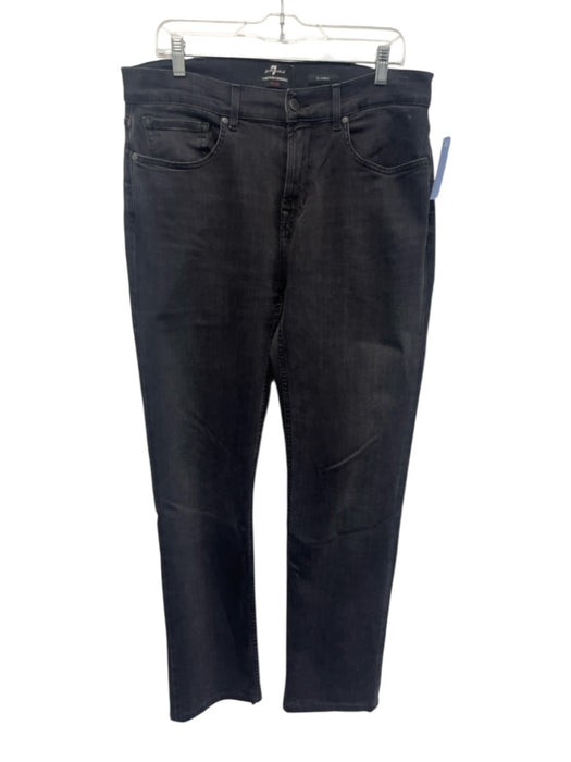 7 For All Mankind Size 36 Faded Black Cotton Blend Faded Jean Slim Men's Pants Faded Black / 36