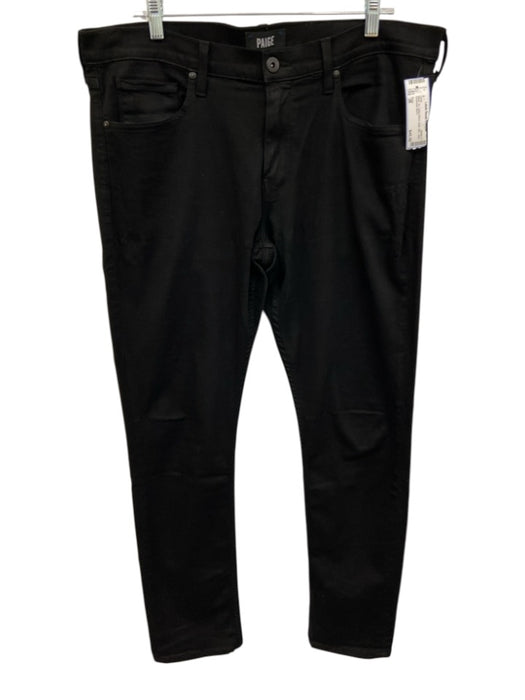 Paige Size 36 Black Cotton Blend Solid Slim Jean Men's Pants Black / 36