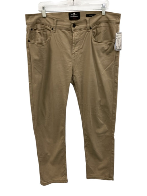 7 For All Mankind Size 36 Beige Cotton Blend Solid Slim Khakis Men's Pants Beige / 36