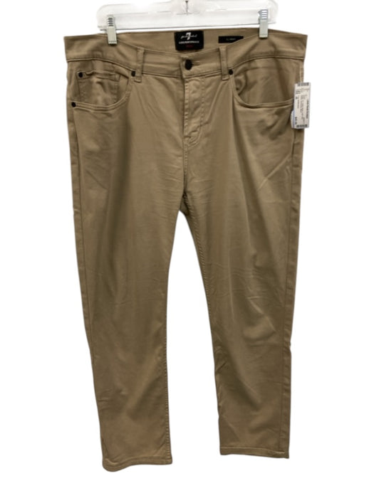 7 For All Mankind Size 36 Beige Cotton Blend Solid Slim Khakis Men's Pants Beige / 36