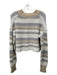 Free People Size S Beige, White & Gray Cotton & Acrylic Rib Knit Crop Sweater Beige, White & Gray / S