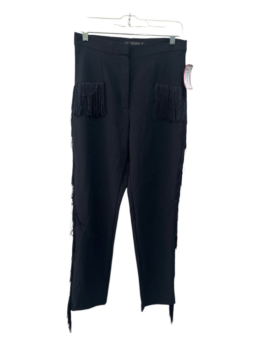 Zara Basic Collection Size M Black Polyester & Elastane Rope Detail Dangle Pants Black / M