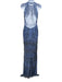 Sherri Hill Size 2 Blue Polyester Beaded Crystals Dangle Back Zip Dress Blue / 2
