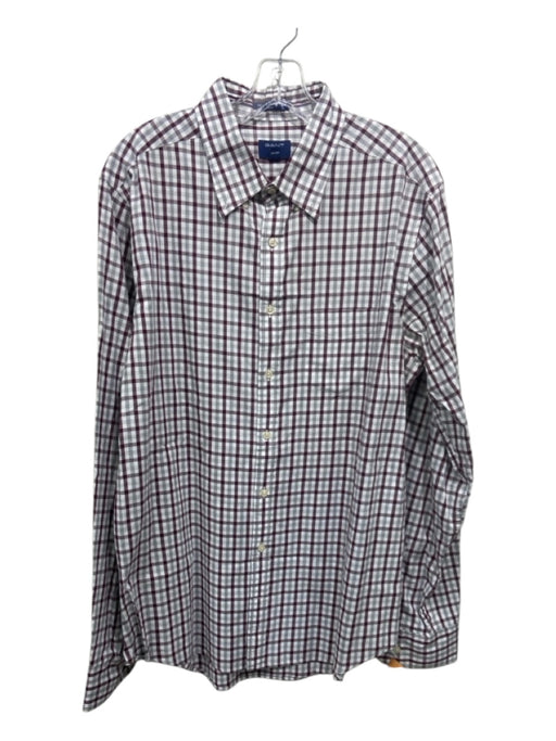 Gant Size XL Gray & Red Cotton Plaid Button up Men's Long Sleeve Shirt Gray & Red / XL