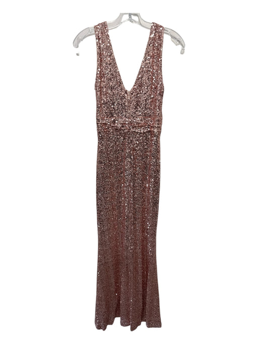 Belle Badgley Mischka Size 4 Rose Gold & Beige Polyester Fully Sequined Gown Rose Gold & Beige / 4