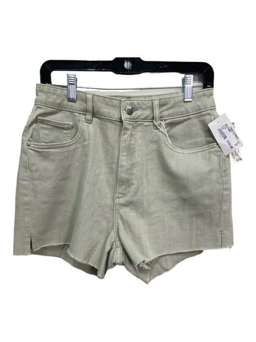 DL1961 Size 27 Light Green Cotton Denim High Rise Raw Hem 5 Pocket Shorts Light Green / 27