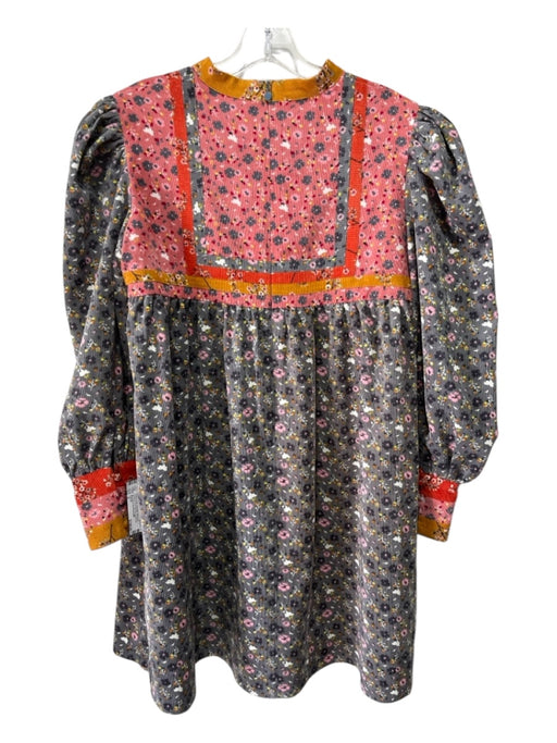 Celia B Size S Gray & multi Polyester floral print Corduroy Puff Sleeves Dress Gray & multi / S