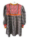 Celia B Size S Gray & multi Polyester floral print Corduroy Puff Sleeves Dress Gray & multi / S