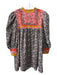 Celia B Size S Gray & multi Polyester floral print Corduroy Puff Sleeves Dress Gray & multi / S