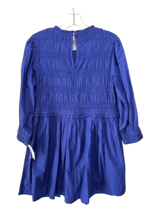 Apiece Apart Size S Blue Cotton Smocked Keyhole Pockets Drawstring Dress Blue / S