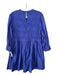 Apiece Apart Size S Blue Cotton Smocked Keyhole Pockets Drawstring Dress Blue / S