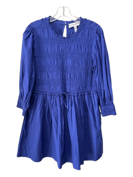 Apiece Apart Size S Blue Cotton Smocked Keyhole Pockets Drawstring Dress Blue / S