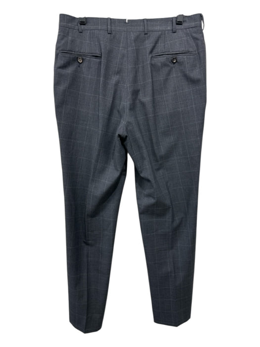 Sid Mashburn Size 34 Dark Gray Wool Windowpane Dress Men's Pants 34
