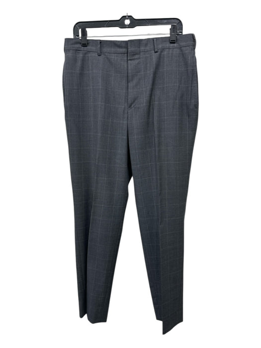 Sid Mashburn Size 34 Dark Gray Wool Windowpane Dress Men's Pants 34