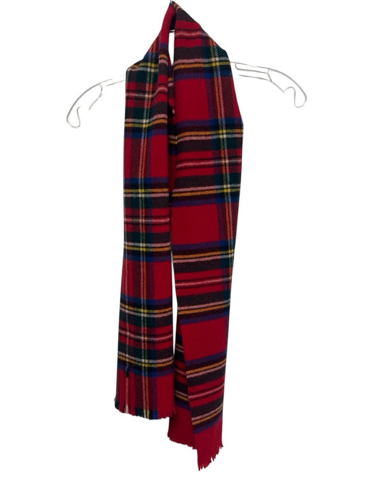 Polo Red Wool Plaid Men's Scarf Red