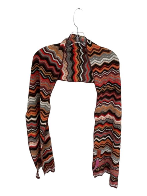 Missoni Orange & Brown Wool Knit Chevron scarf Orange & Brown / One Size