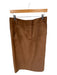 Tibi Size 6 Brown Vegan Suede High Waist Front Pockets Midi Skirt Brown / 6