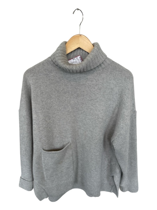 Tibi Size XS/S Gray Cashmere Turtle Neck Long Sleeve Oversized Sweater Gray / XS/S