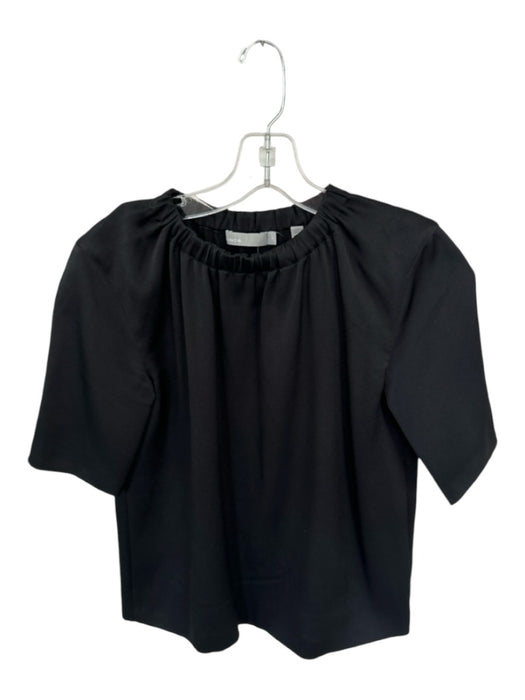 Vince Size XS Black Triacetate Elastic neck Short Sleeve Top Black / XS