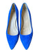 J Crew Shoe Size 7.5 Cobalt Blue Suede Kitten Heel Pointed Toe Metalic Pumps Cobalt Blue / 7.5