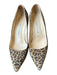 Manolo Blahnik Shoe Size 38 Brown & Black Leather Animal Print Kitten Heel Pumps Brown & Black / 38