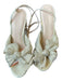 Loeffler Randall Shoe Size 8 Gold Canvas Block Heel Bow Metallic Sandals Gold / 8