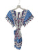 Dodo Bar Or Size S White & Purple Cotton Short Sleeve Fringe gingham Dress White & Purple / S