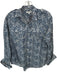 Ann Mashburn Size S Navy & white Cotton Long Sleeve Flowers Button Down Top Navy & white / S